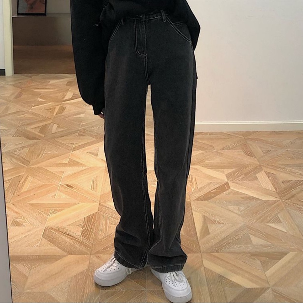YesStyle Charcoal Black Denim Jeans